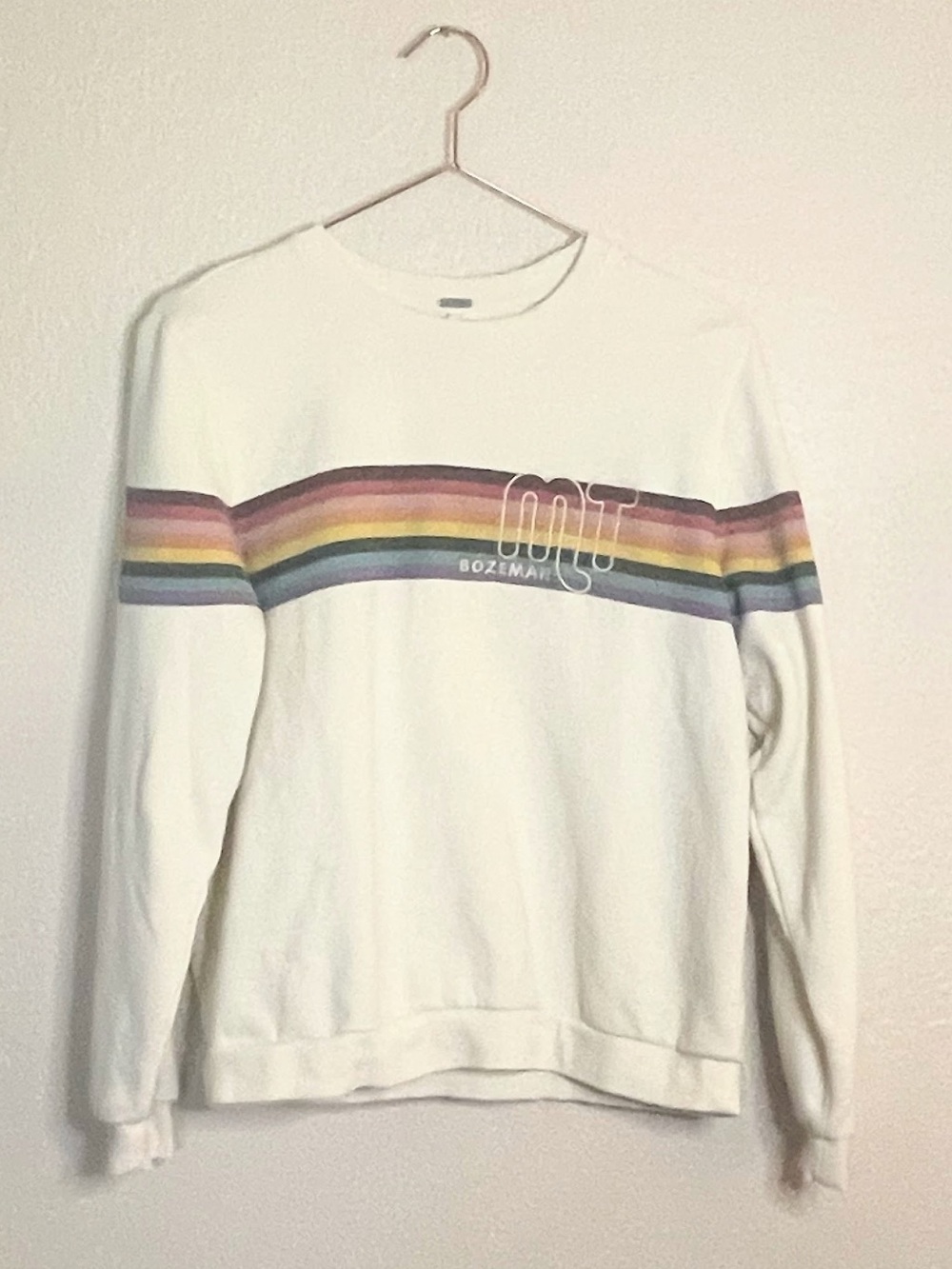 Bozeman MT Rainbow Stripe Graphic Sweatshirt M